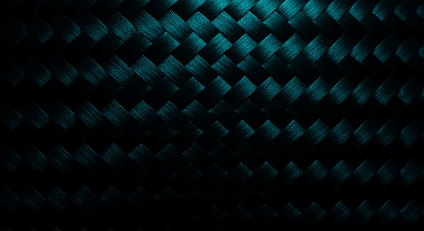 Close-up of an interlocking carbon fiber weave, symbolizing the durability and strength of our integrated digital solutions.