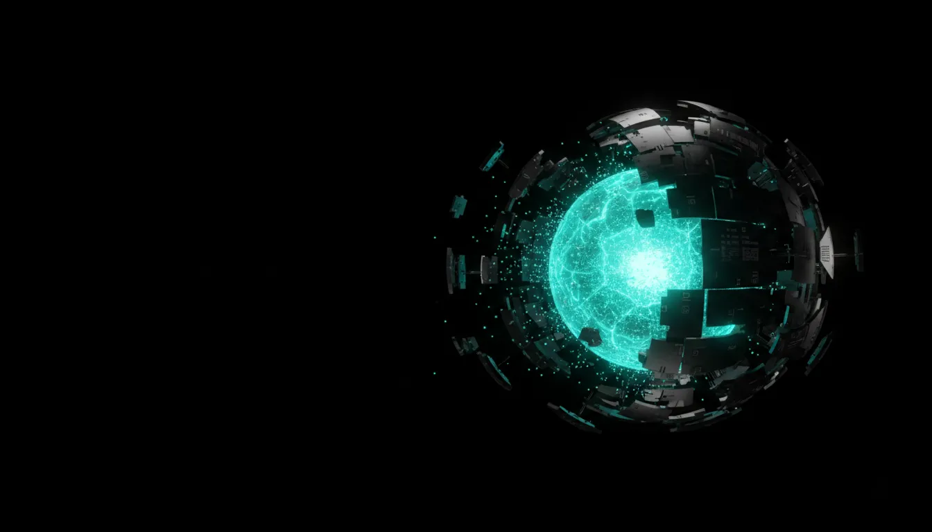 Futuristic digital core upgrade illustration representing platform modernization and software re-engineering services.